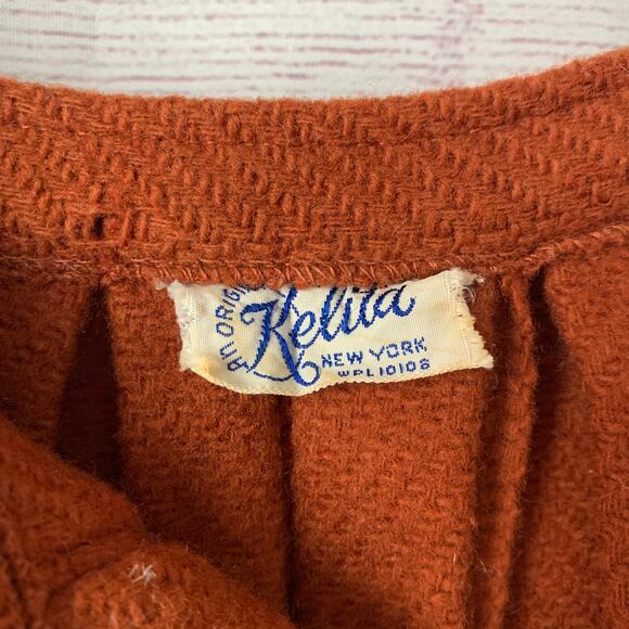 Vintage Kelita Brown A-Line Pleated Skirt Side Zipper Closure - Picture 10 of 16